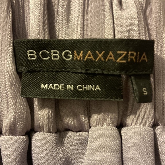 BCBGMaxAzria Silk Ruffle Pleated Open Back Sleeveless Blouse Purple Mauve - Picture 5 of 8